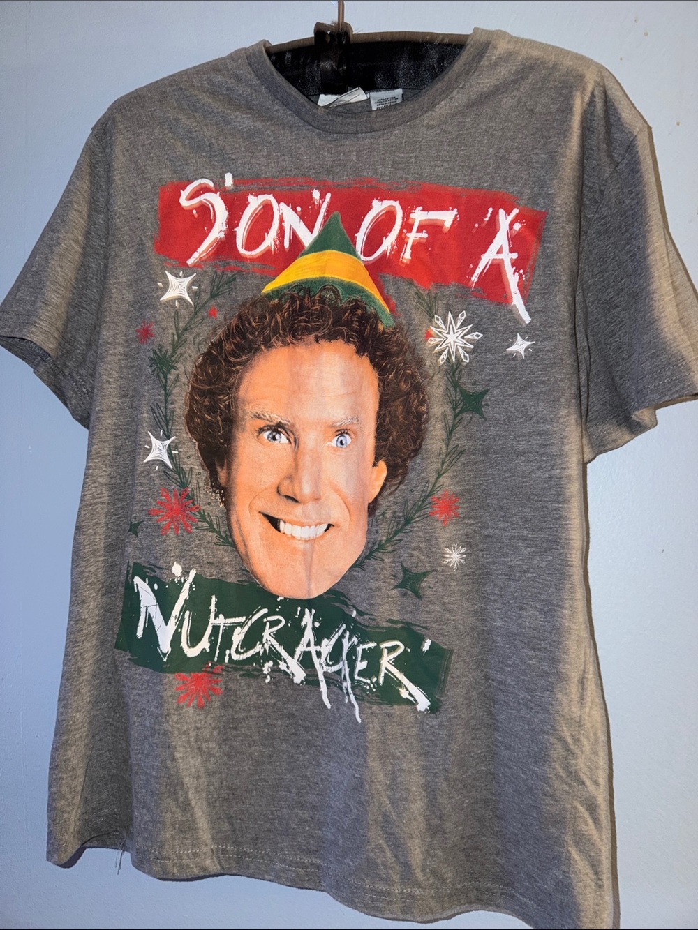 Men’s large Gray 'Son of a Nutcracker' Graphic Tee - Holiday Print